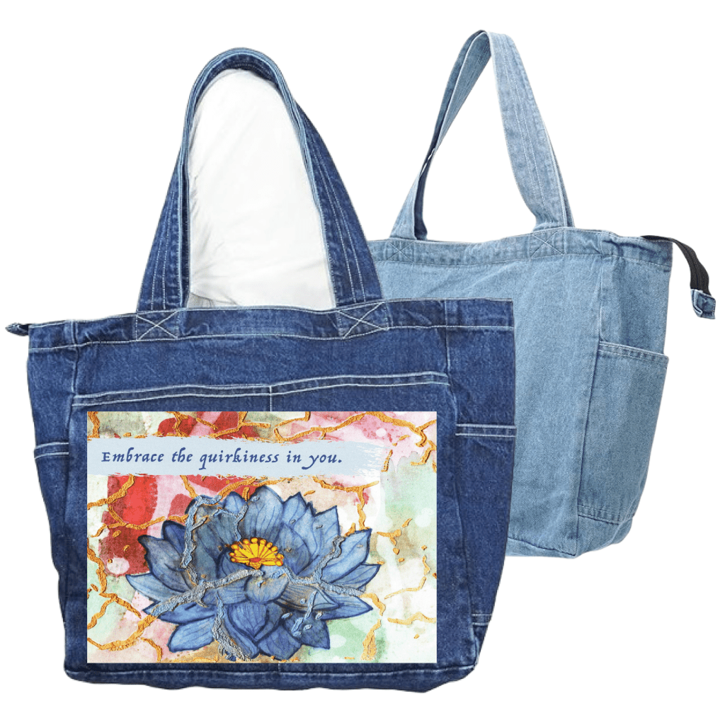 EMBRACE YOURSELF by CANVAS and QUOTATIONS custom denim jacket by DenimINK