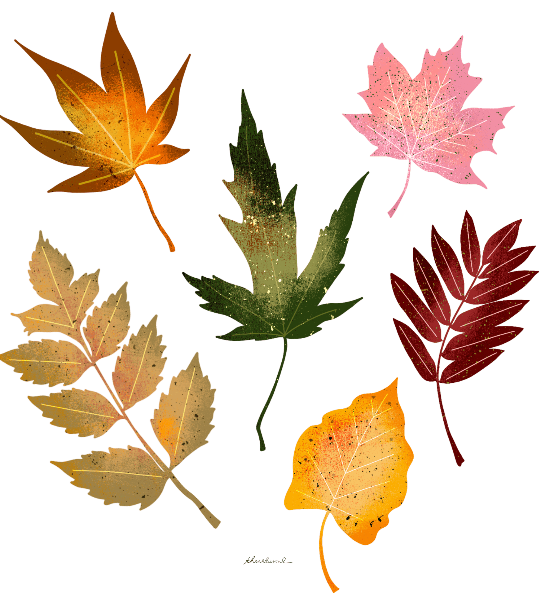 FALL LEAVES by thearticsoul,printed by DenimINK on hand-crafted Denim Jackets and other denim products and other denim products: tote bags, throw pillows, table place mats, aprons