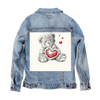 Customize &amp; Design your own Denim Jacket (hand-made) with 3 color choices of jacket: Stonewash, White, or Black. Unisex XS S M L XL 2X 3X. USA hand-crafted and USA digitally printed. Ships free within the USA &amp; also ships Internationally.