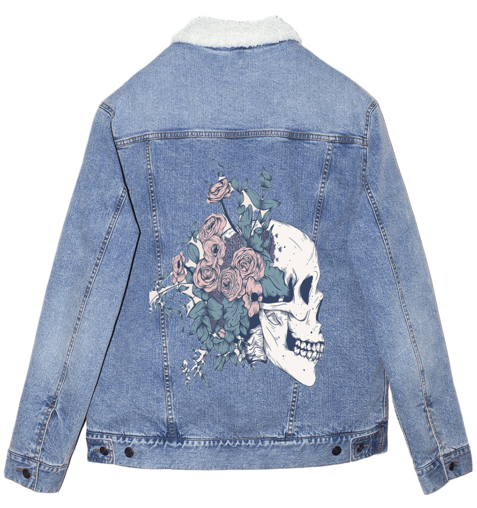 FLORAL SKULL BEAUTY by JESS ADAMS custom denim jacket by DenimINK
