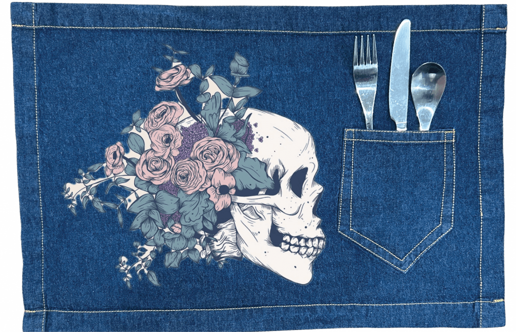 FLORAL SKULL BEAUTY by JESS ADAMS custom denim jacket by DenimINK