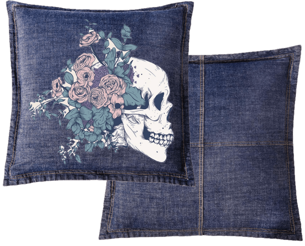 FLORAL SKULL BEAUTY by JESS ADAMS custom denim jacket by DenimINK