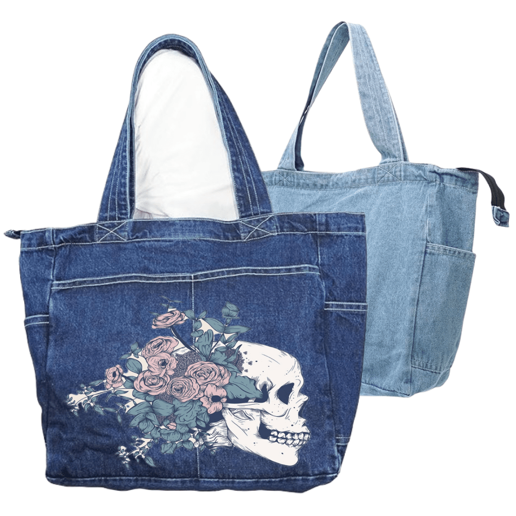 FLORAL SKULL BEAUTY by JESS ADAMS custom denim jacket by DenimINK