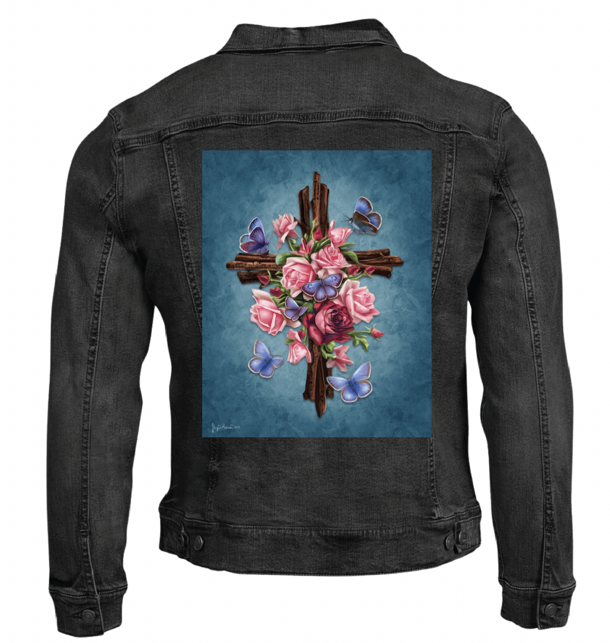 FLOWER CROSS with background by BRIGID ASHWOOD