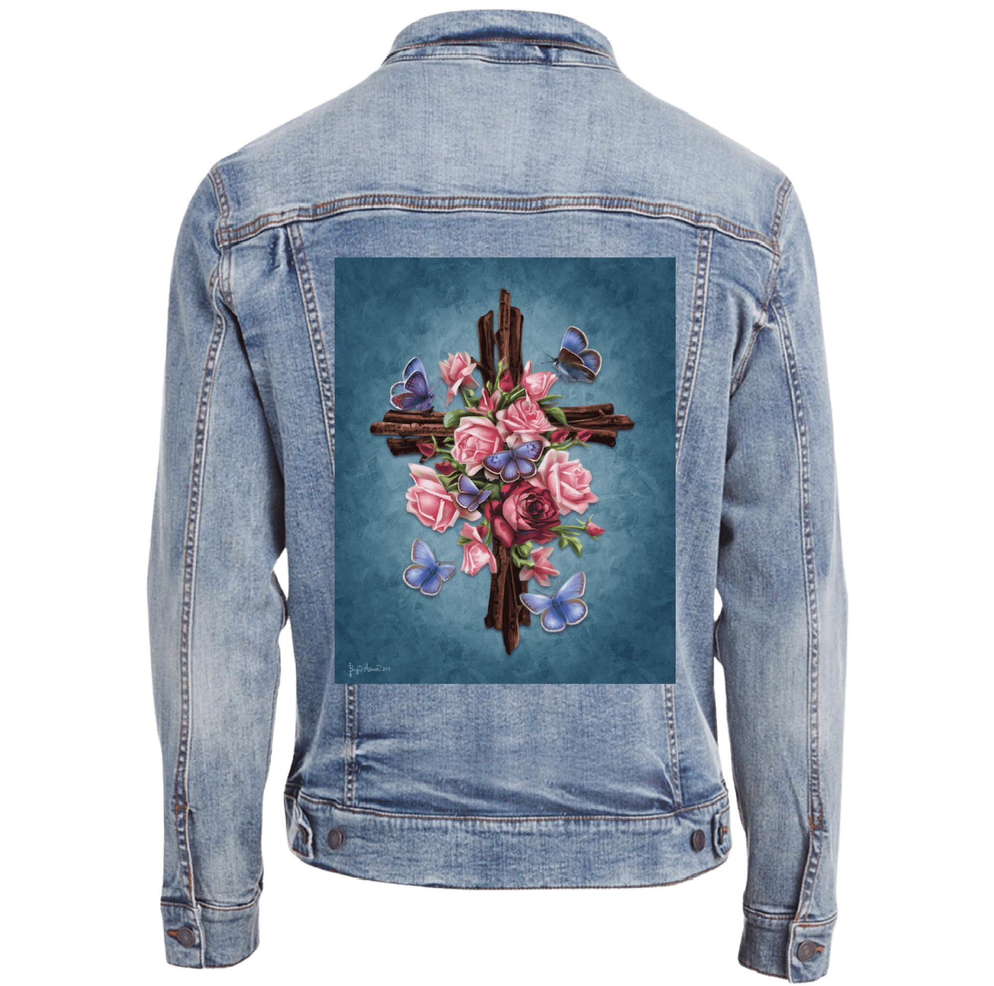 FLOWER CROSS with background by BRIGID ASHWOOD