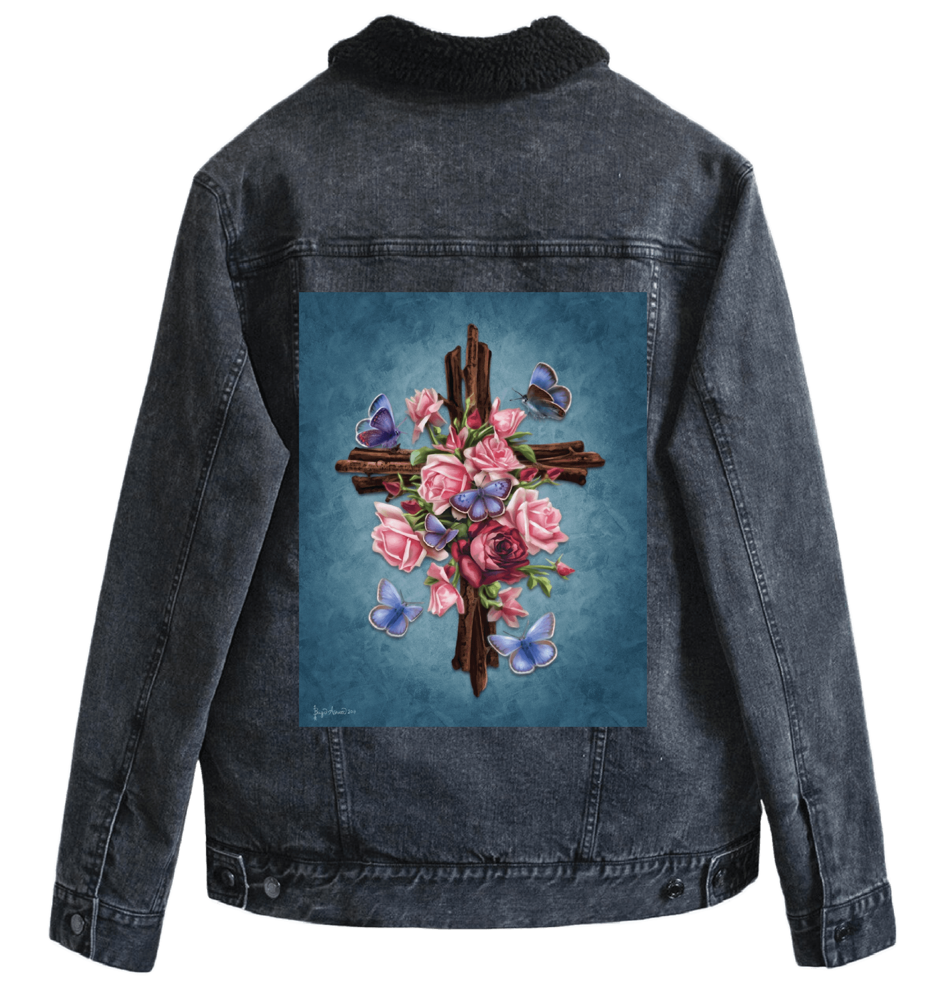 FLOWER CROSS with background by BRIGID ASHWOOD