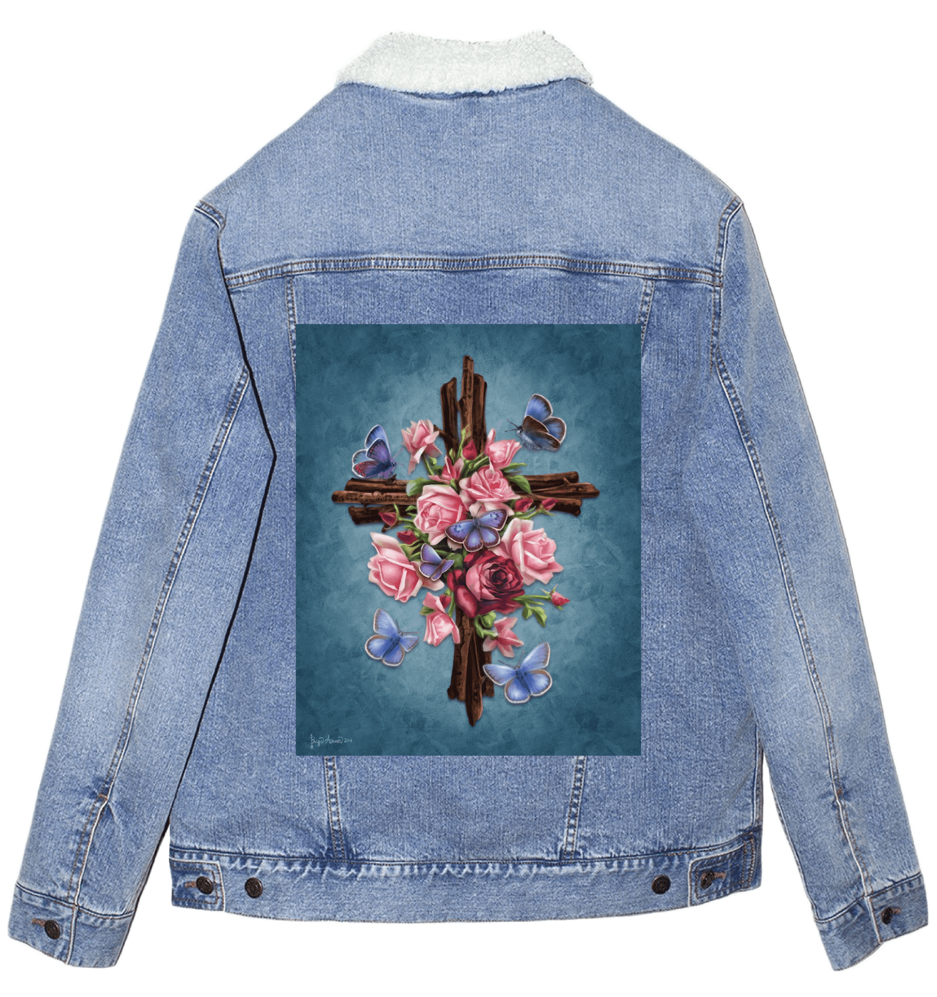 FLOWER CROSS with background by BRIGID ASHWOOD