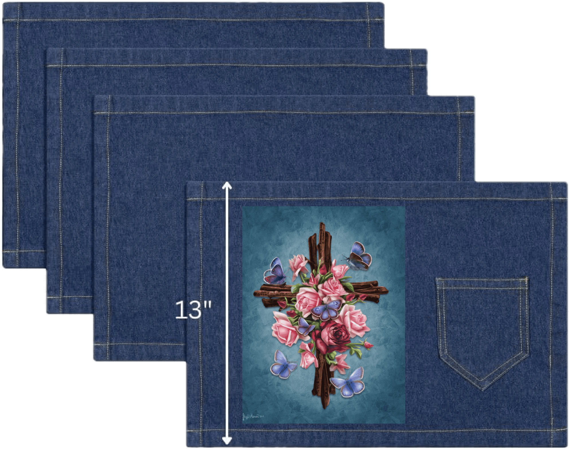 FLOWER CROSS with background by BRIGID ASHWOOD