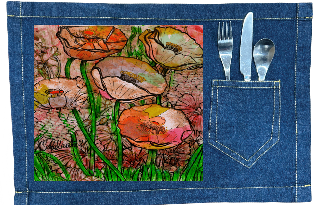 FLOWER GARDEN by CANVAS and QUOTATIONS custom denim jacket by DenimINK