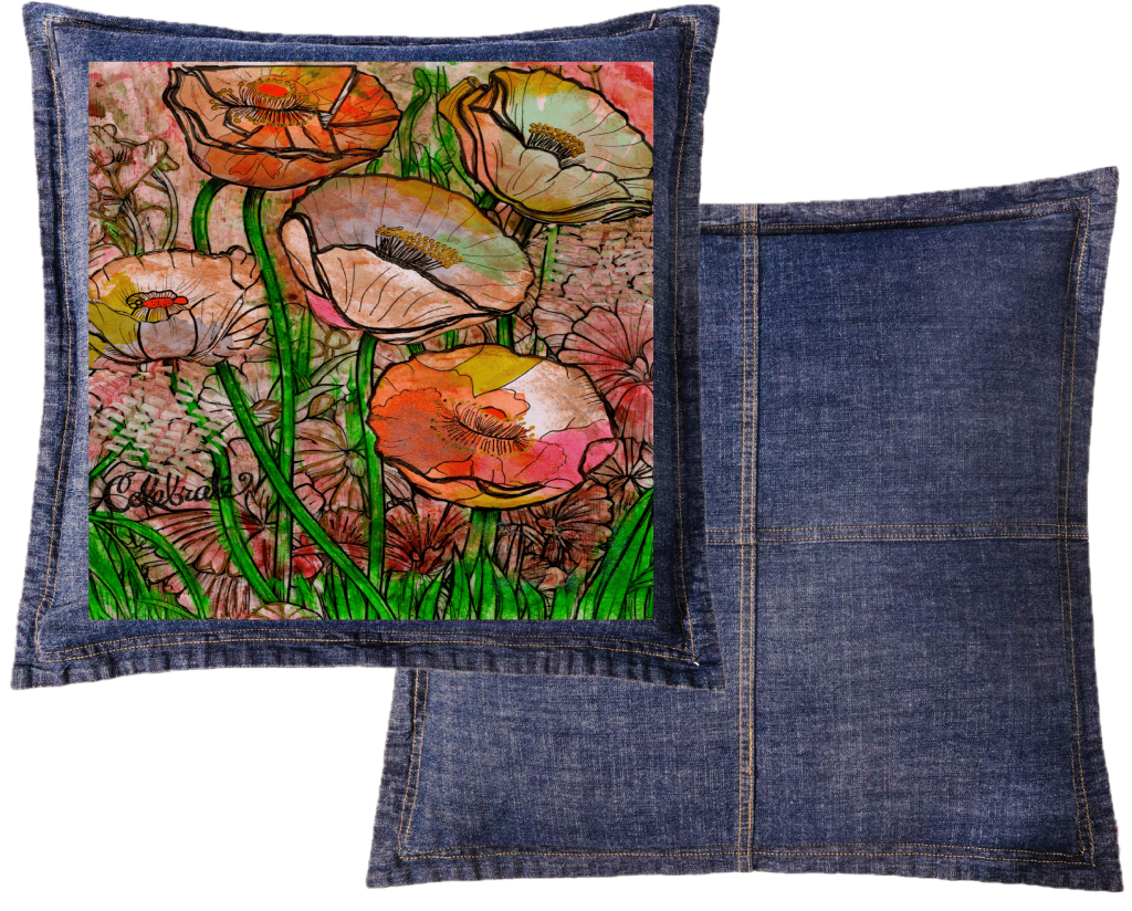 FLOWER GARDEN by CANVAS and QUOTATIONS custom denim jacket by DenimINK