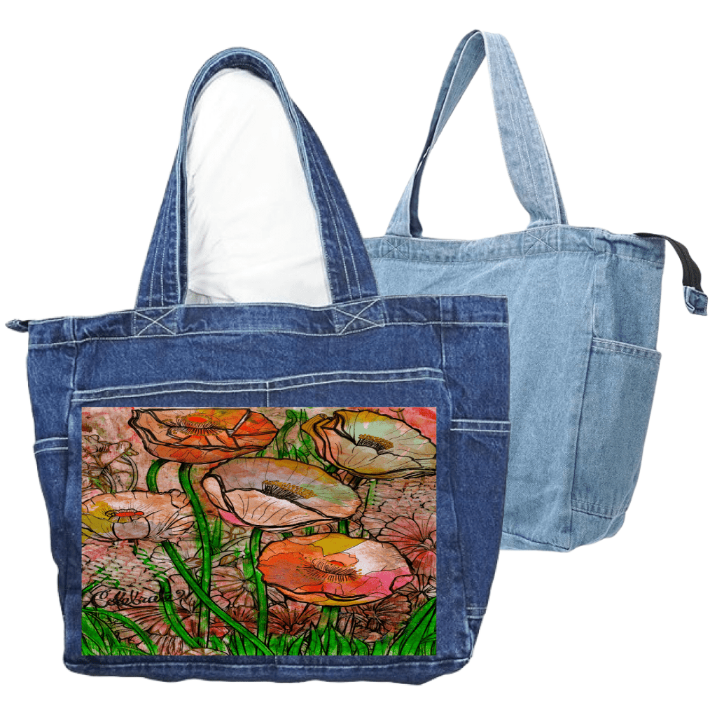 FLOWER GARDEN by CANVAS and QUOTATIONS custom denim jacket by DenimINK