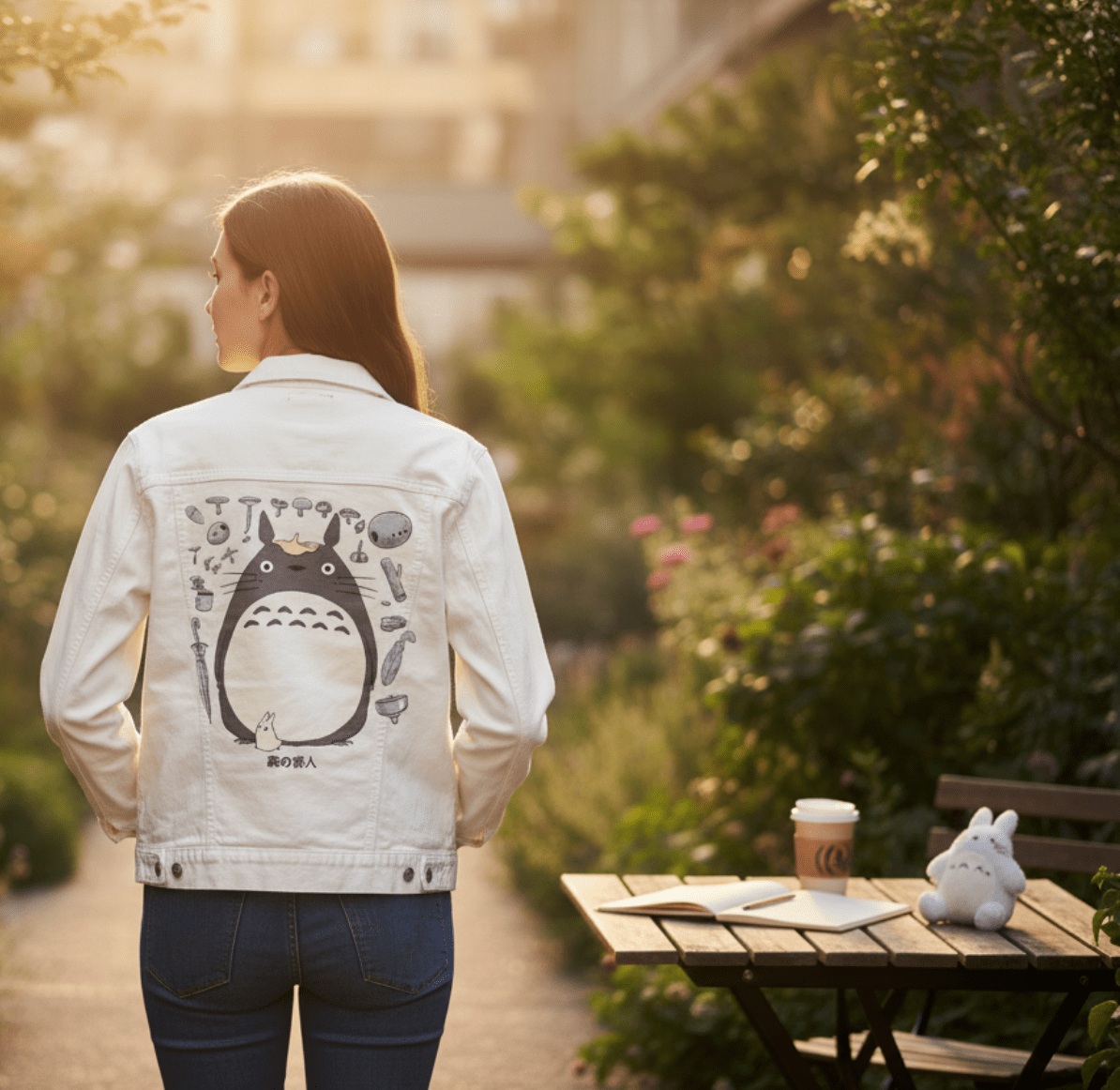 FOREST TROLL by PEPE RODRIGUEZ aka PPMID, digitally printed on DENIM products: throw pillows, aprons, table place mats, and hand-crafted Unisex Denim Jackets in 3 color choices