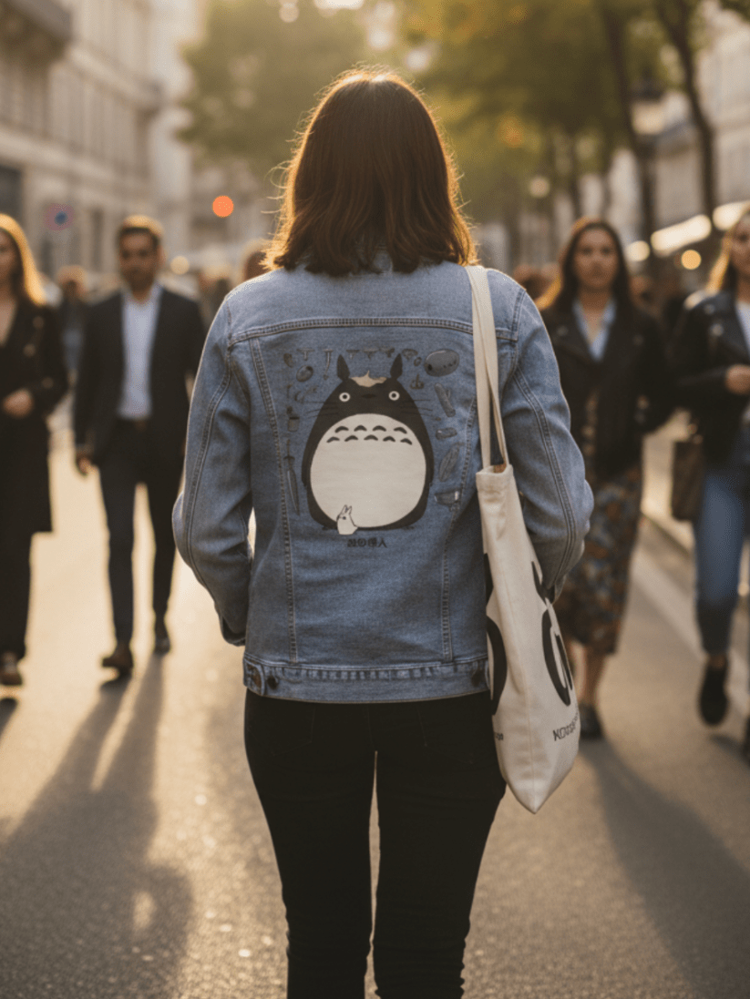 FOREST TROLL by PEPE RODRIGUEZ aka PPMID, digitally printed on DENIM products: throw pillows, aprons, table place mats, and hand-crafted Unisex Denim Jackets in 3 color choices