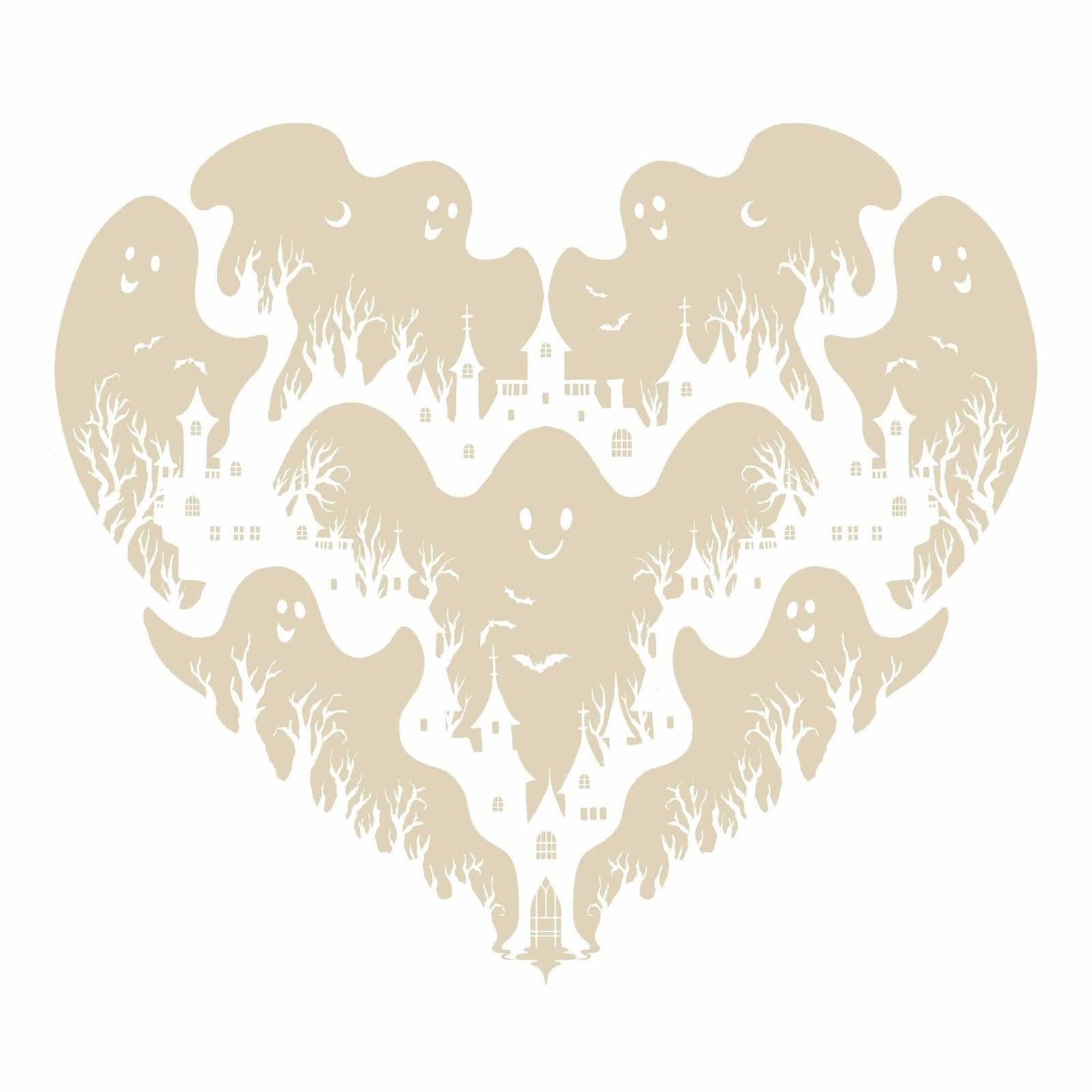 GHOST CASTLE by EPISODIC DRAWING, printed on denim jackets and other denim products: tote bags, throw pillows, table place mats, aprons