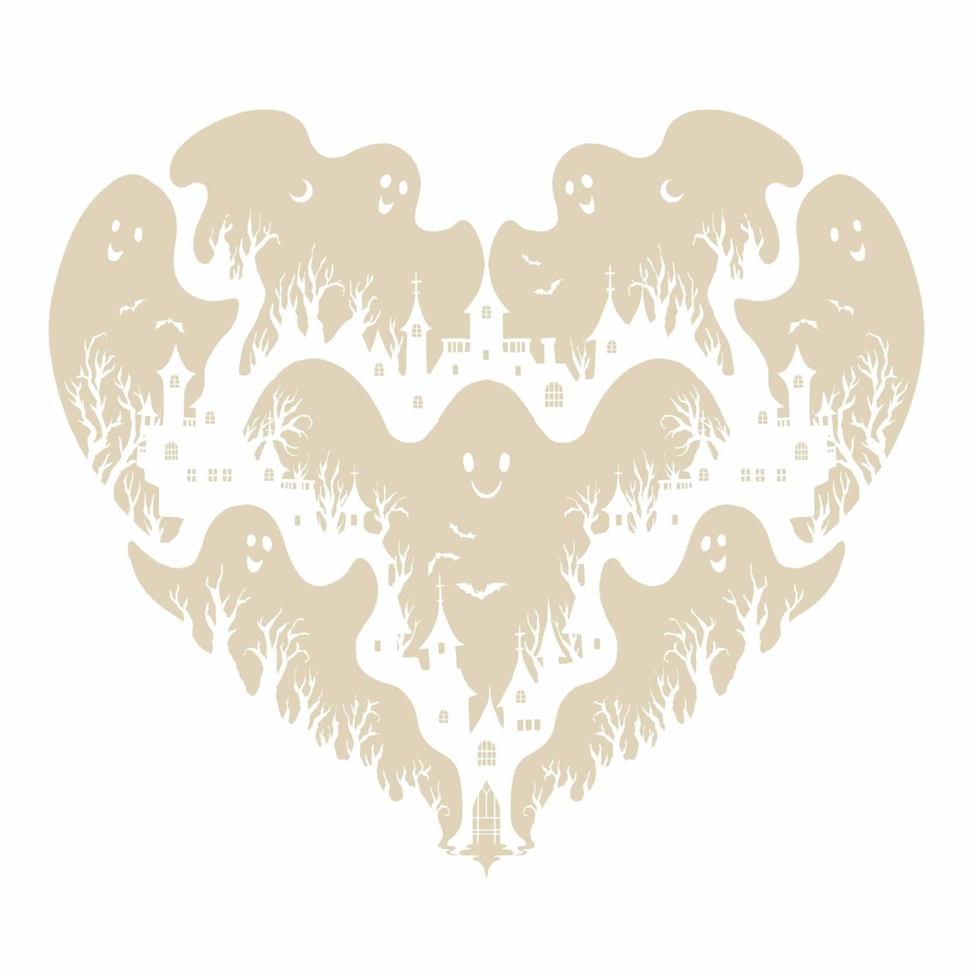 GHOST CASTLE by EPISODIC DRAWING, printed on denim jackets and other denim products: tote bags, throw pillows, table place mats, aprons