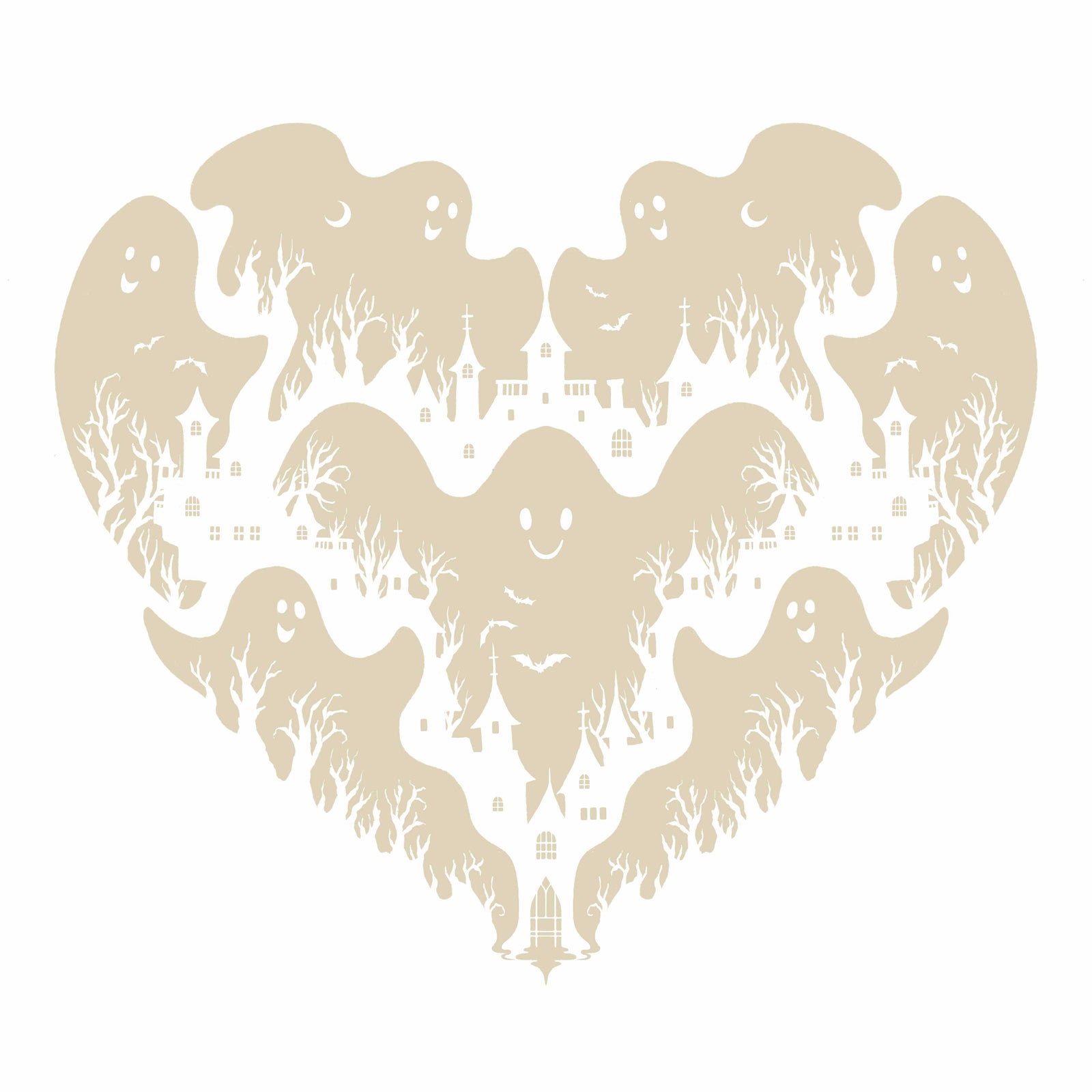 GHOST CASTLE by EPISODIC DRAWING, digitally printed on DENIM products: throw pillows, aprons, table place mats, and hand-made Unisex Denim Jackets in 3 color choices