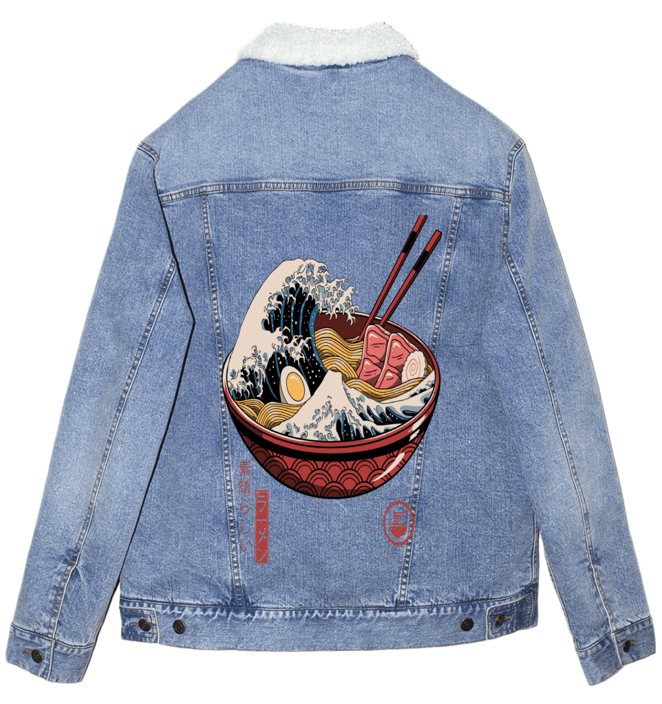 GREAT RAMEN WAVE by VINCENT TRINID custom denim jacket by DenimINK