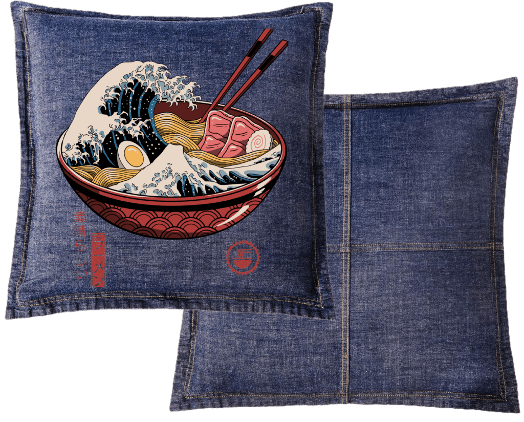 GREAT RAMEN WAVE by VINCENT TRINID custom denim jacket by DenimINK