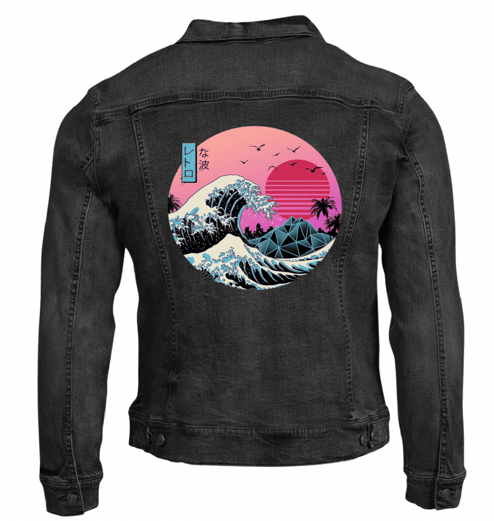 GREAT RETRO WAVE by VINCENT TRINIDAD custom denim jacket by DenimINK