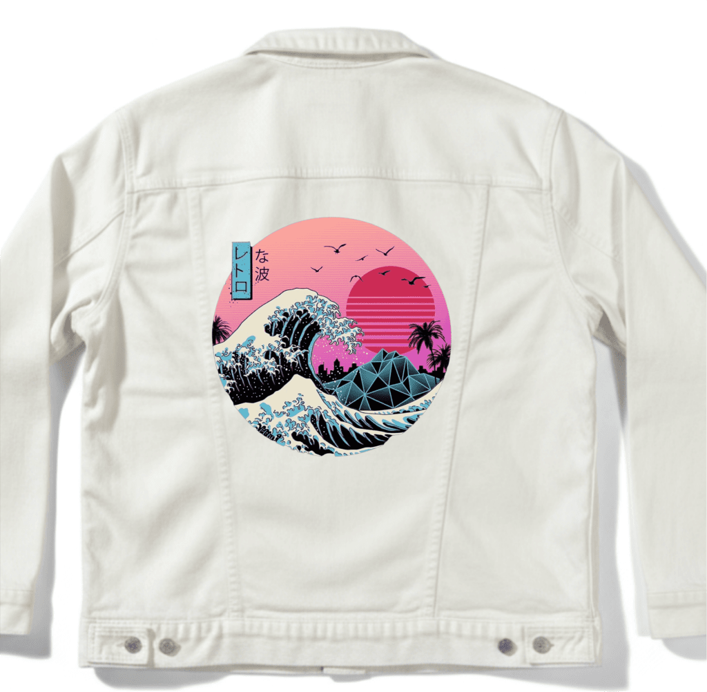 GREAT RETRO WAVE by VINCENT TRINIDAD custom denim jacket by DenimINK