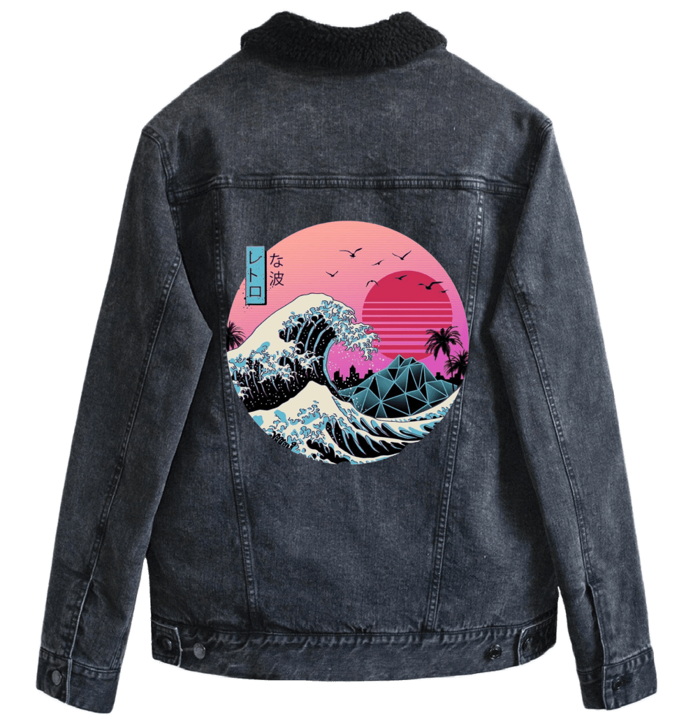 GREAT RETRO WAVE by VINCENT TRINIDAD custom denim jacket by DenimINK
