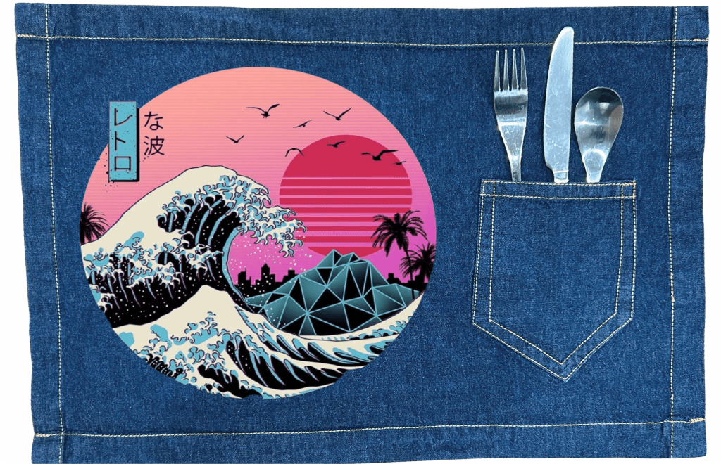GREAT RETRO WAVE by VINCENT TRINIDAD custom denim jacket by DenimINK