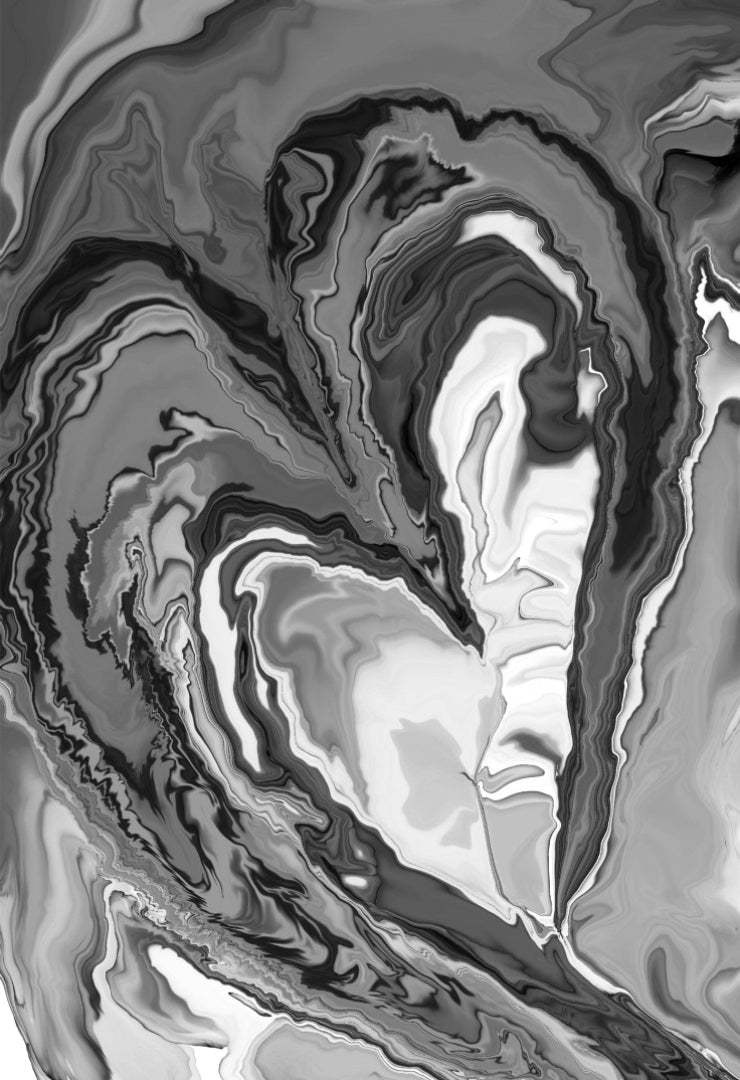 HEART MARBLE B W by RaMir DESIGNS, printed on denim jackets and other denim products: tote bags, throw pillows, table place mats, aprons