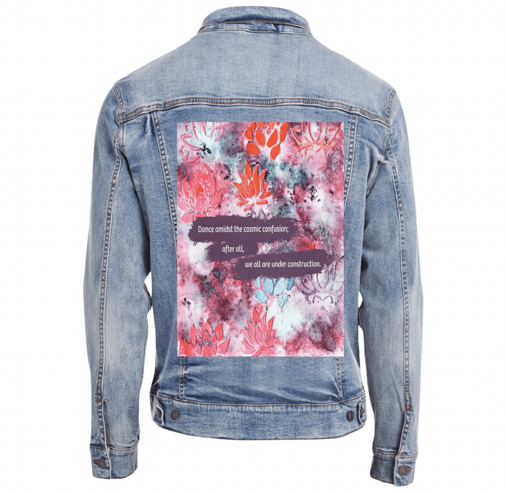 JUST DANCE by CANVAS and QUOTATIONS custom denim jacket by DenimINK