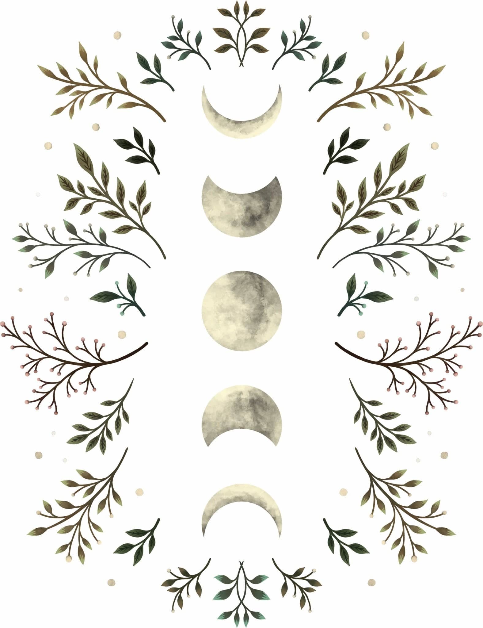 MOONLIGHT GARDEN OLIVE by EPISODIC DRAWING, printed on denim jackets and other denim products: tote bags, throw pillows, table place mats, aprons