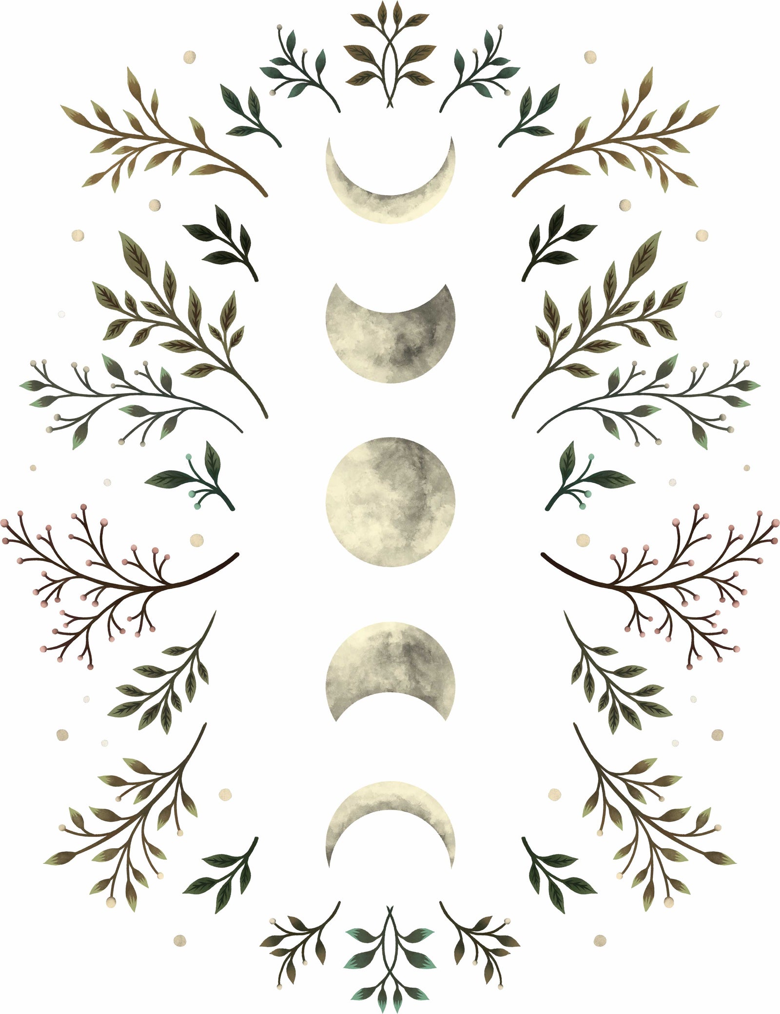 MOONLIGHT GARDEN OLIVE by EPISODIC DRAWING, digitally printed on DENIM products: throw pillows, aprons, table place mats, and hand-made Unisex Denim Jackets in 3 color choices