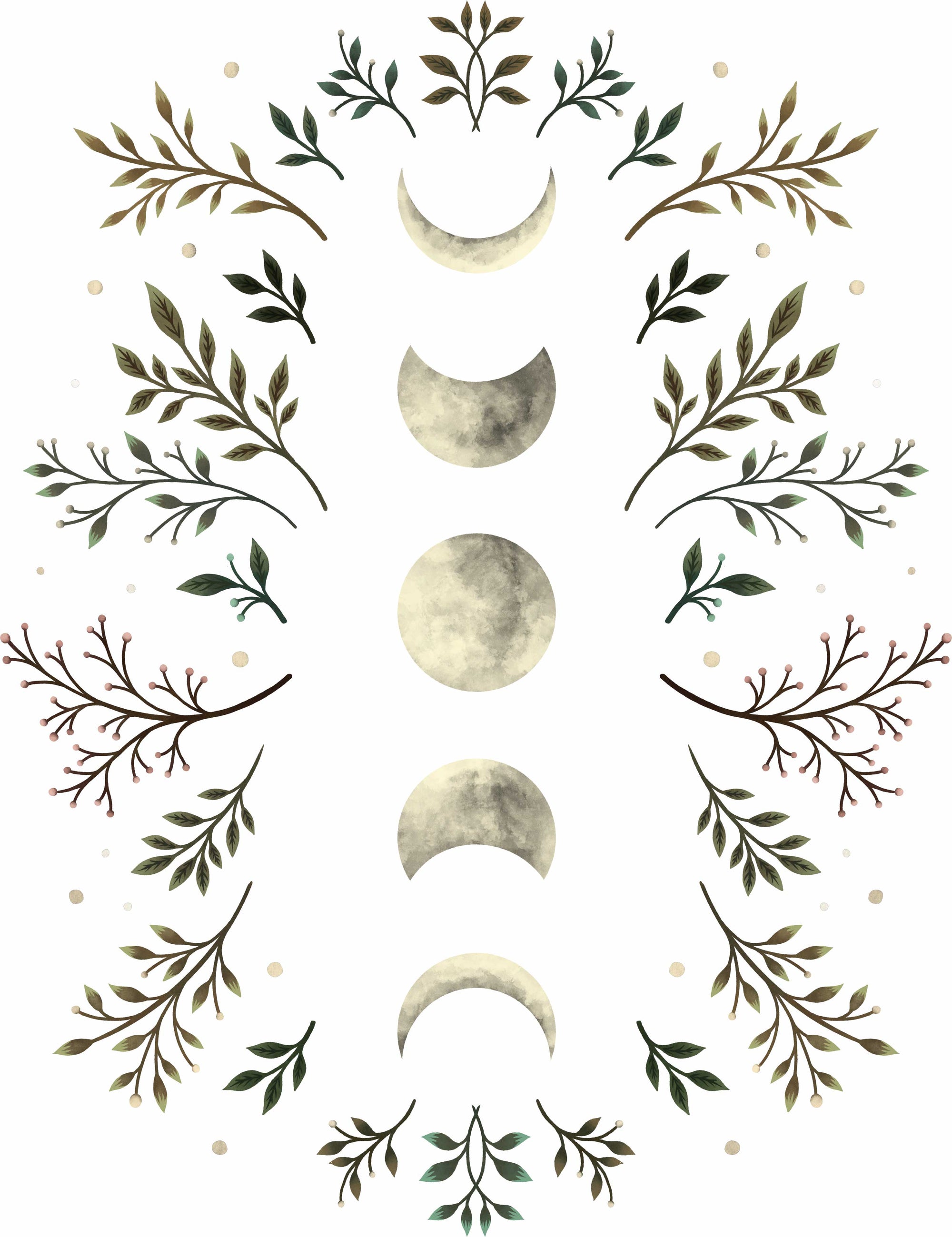 MOONLIGHT GARDEN OLIVE by EPISODIC DRAWING, digitally printed on DENIM products: throw pillows, aprons, table place mats, and hand-made Unisex Denim Jackets in 3 color choices