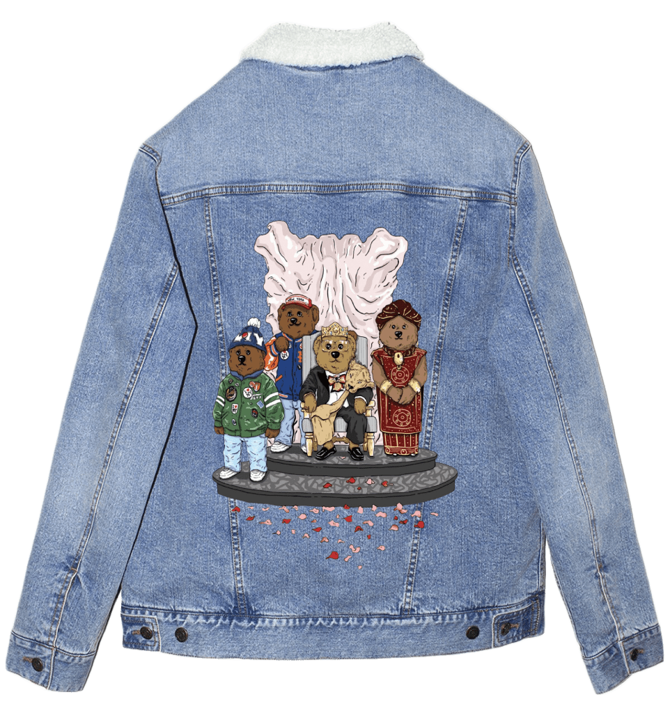 MOVING TO AMERICA, by THE NYGERIANS custom denim jacket by DenimINK