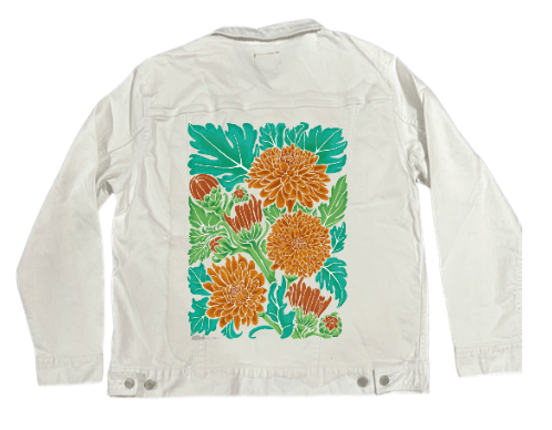 MUMS ALL NoBG by KITSCH AND CURATE, printed on denim jackets and other denim products: tote bags, throw pillows, table place mats, aprons