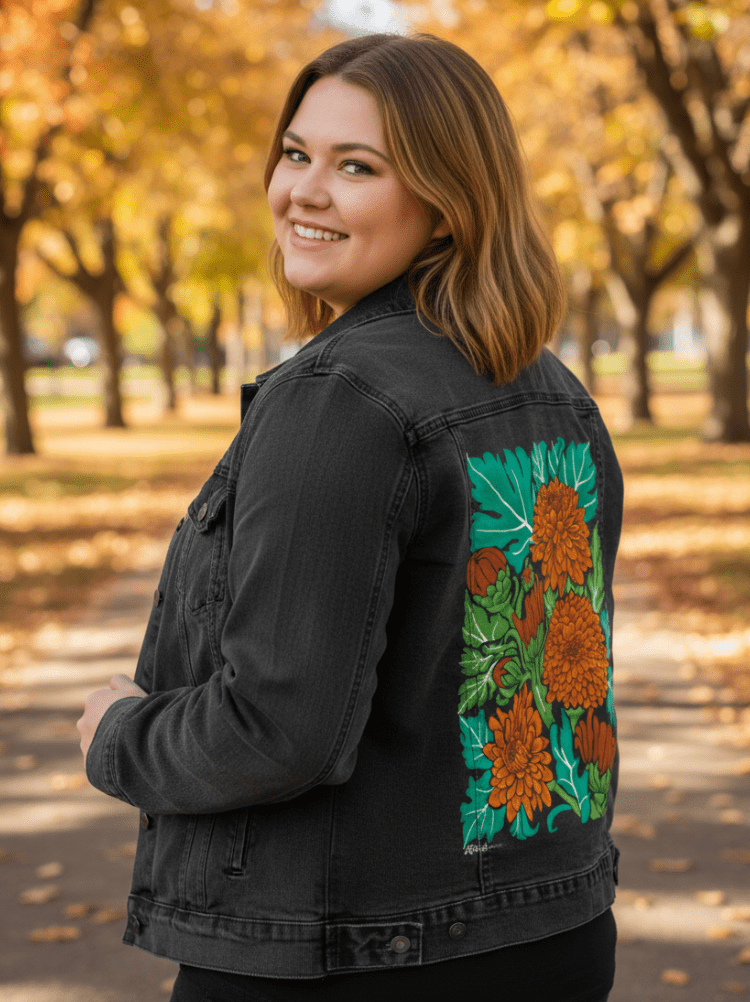 MUMS ALL NoBG by KITSCH AND CURATE, printed on denim jackets and other denim products: tote bags, throw pillows, table place mats, aprons