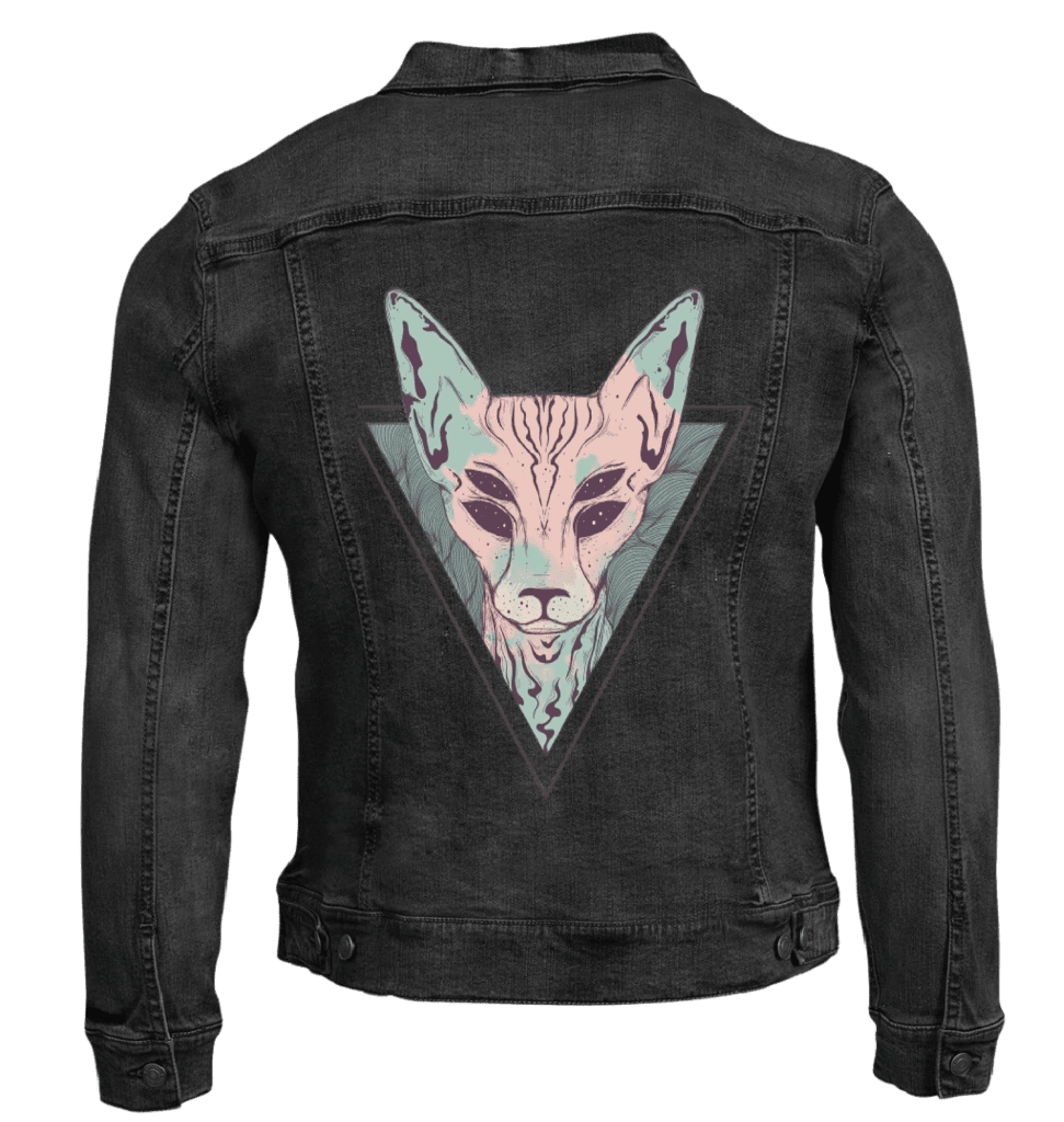 MYSTIC SPHINX by JESS ADAMS custom denim jacket by DenimINK