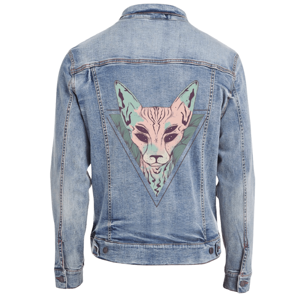 MYSTIC SPHINX by JESS ADAMS custom denim jacket by DenimINK