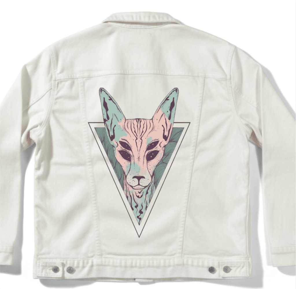 MYSTIC SPHINX by JESS ADAMS custom denim jacket by DenimINK