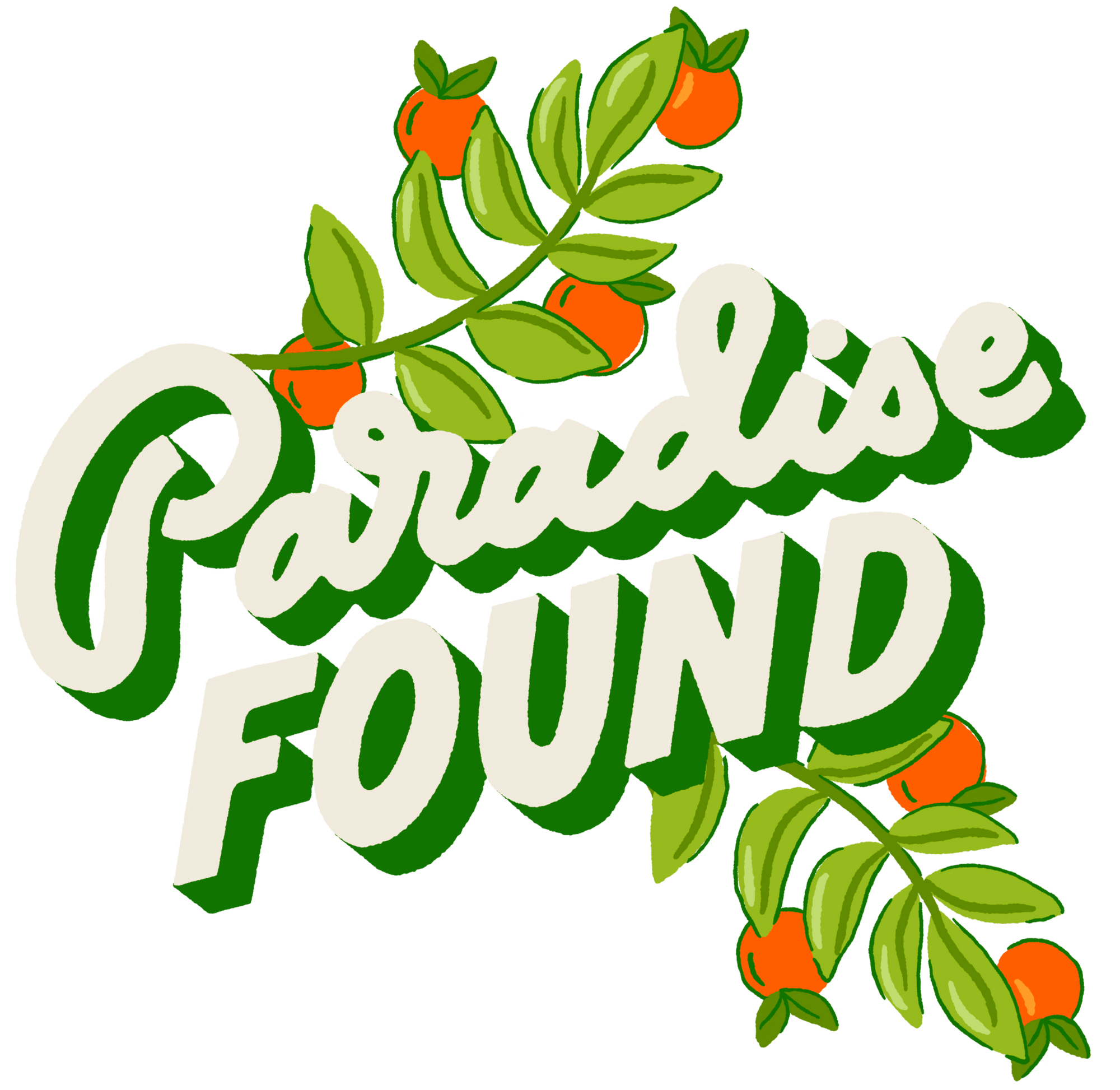 PARADISE FOUND by IndySign, printed on denim jackets and other denim products: tote bags, throw pillows, table place mats, aprons