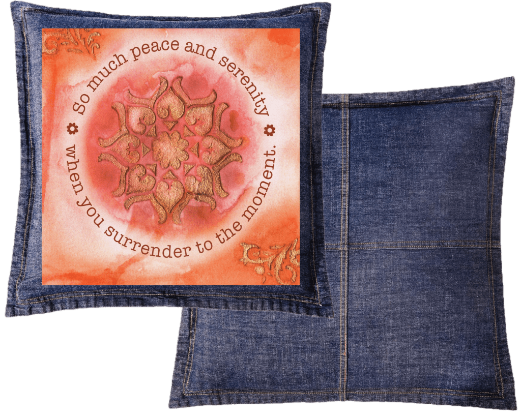 PEACE AND SERENITY by CANVAS and QUOTATIONS custom denim jacket by DenimINK