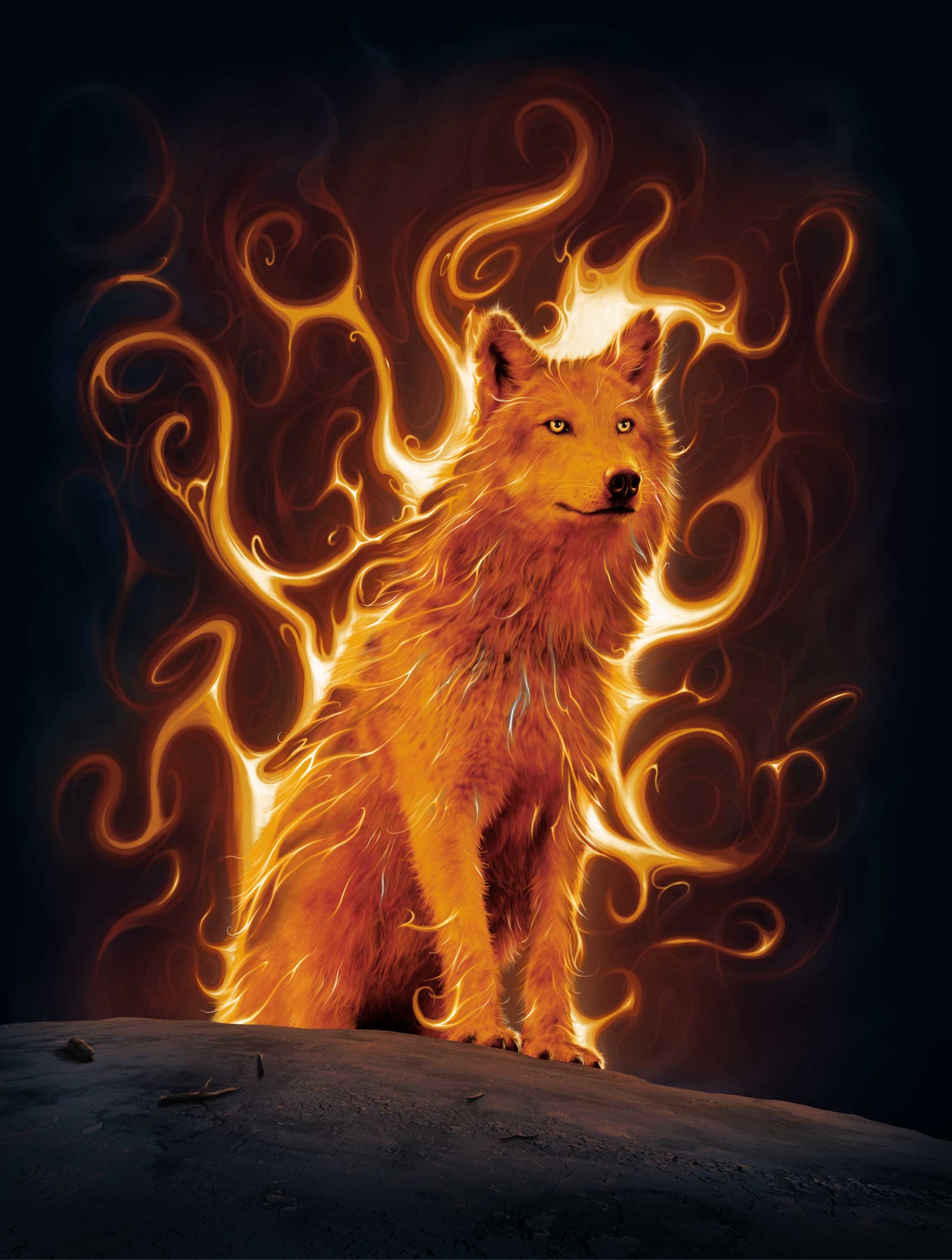 PHOENIX WOLF by VINCENT HIE, printed on denim jackets and other denim products: tote bags, throw pillows, table place mats, aprons