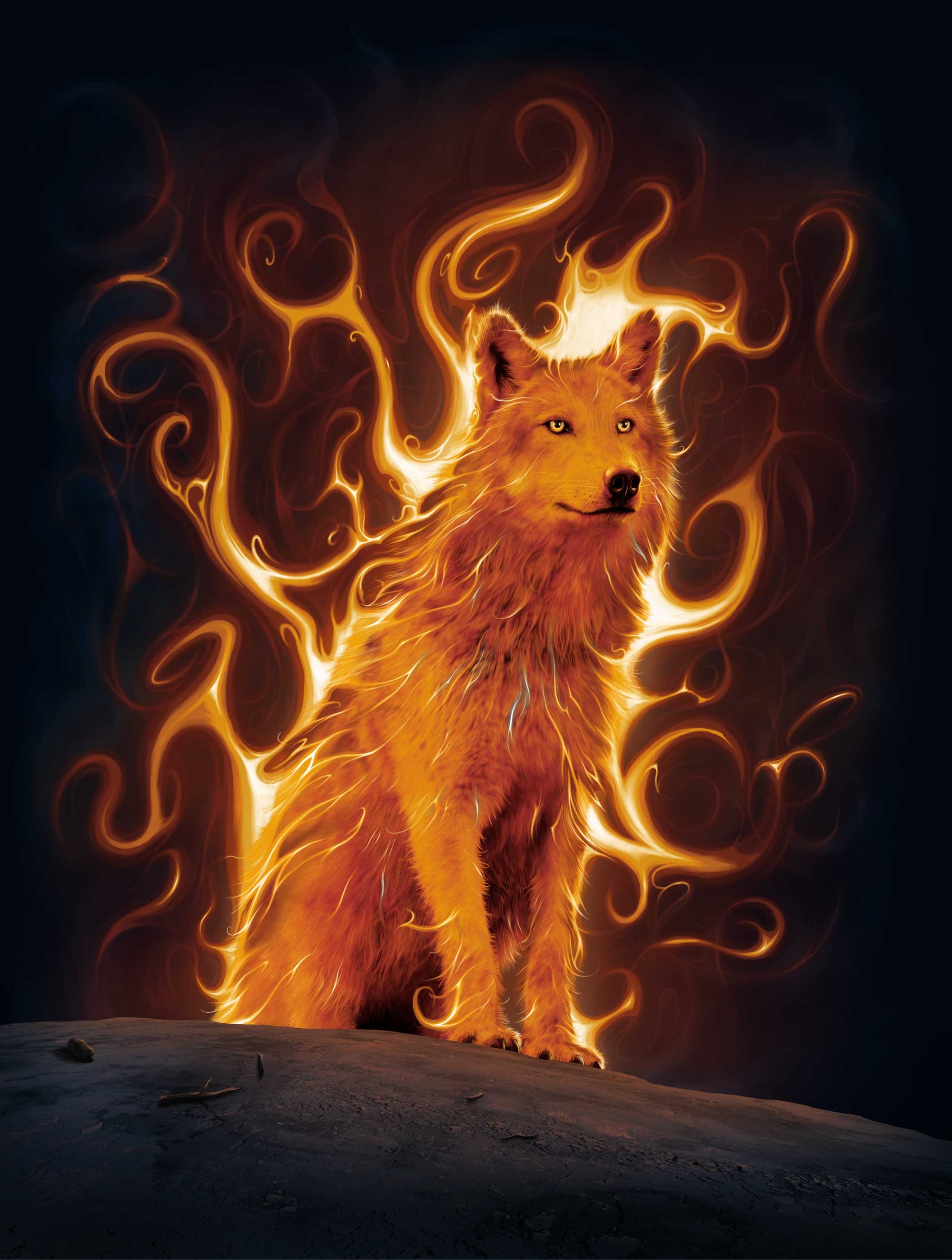 PHOENIX WOLF by VINCENT HIE, printed on denim jackets and other denim products: tote bags, throw pillows, table place mats, aprons