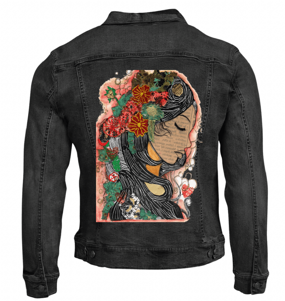 PRETTY WOMAN by CANVAS and QUOTATIONS custom denim jacket by DenimINK