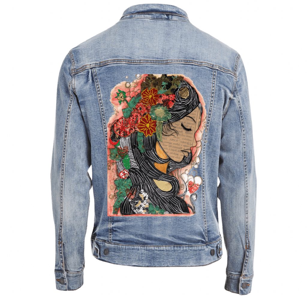 PRETTY WOMAN by CANVAS and QUOTATIONS custom denim jacket by DenimINK