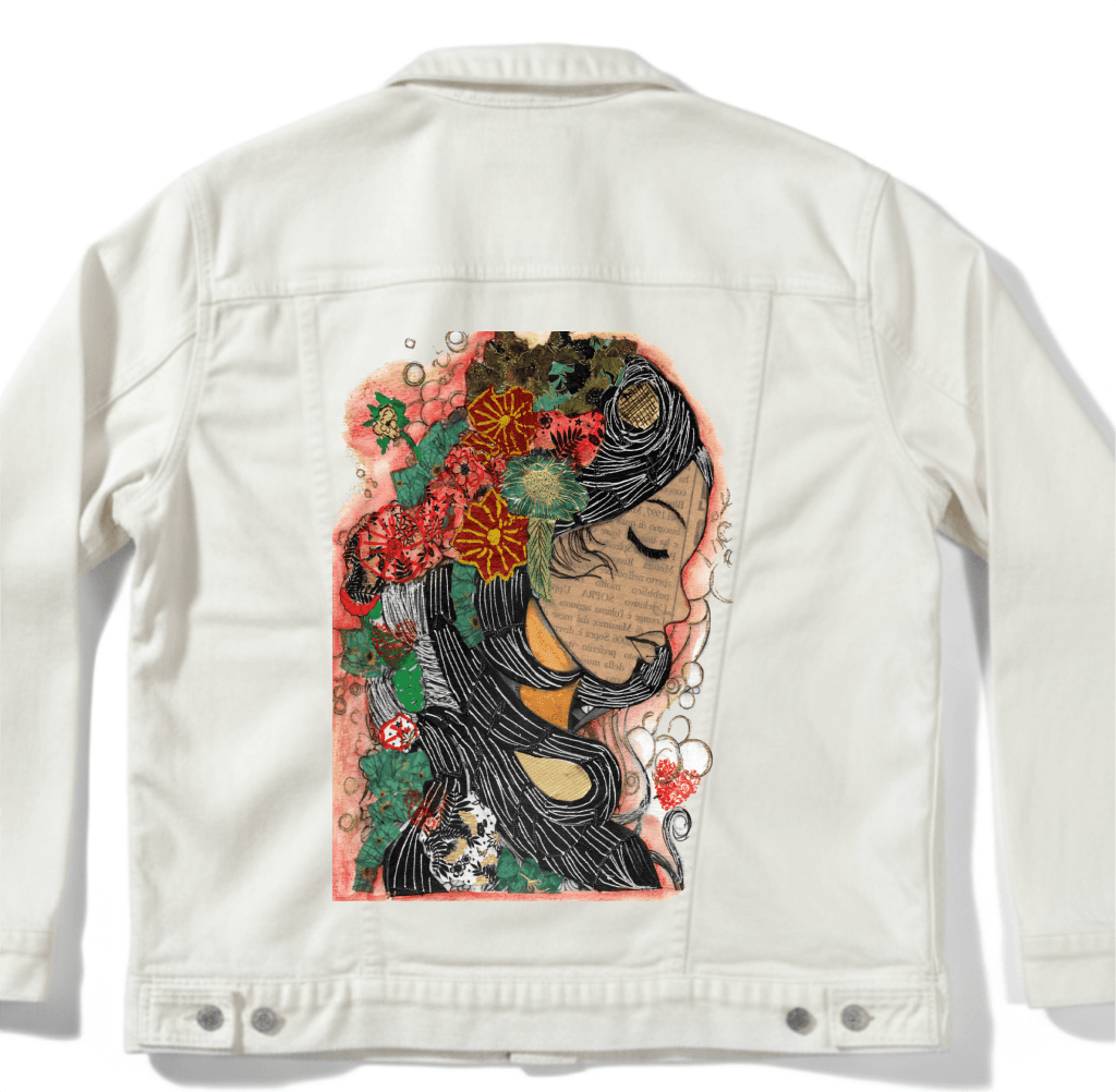 PRETTY WOMAN by CANVAS and QUOTATIONS custom denim jacket by DenimINK