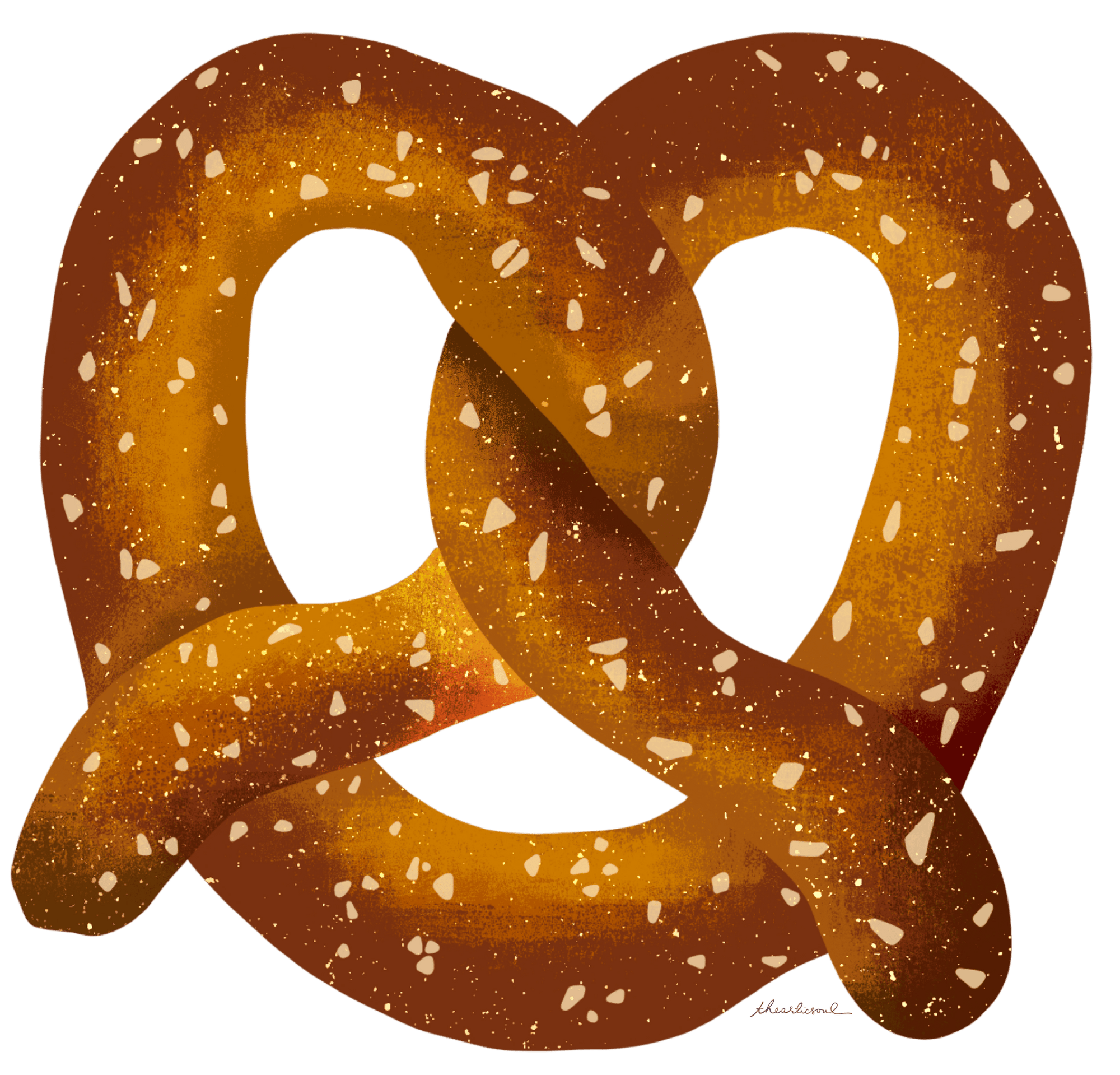 PRETZEL by thearticsoul, printed on denim jackets and other denim products: tote bags, throw pillows, table place mats, aprons