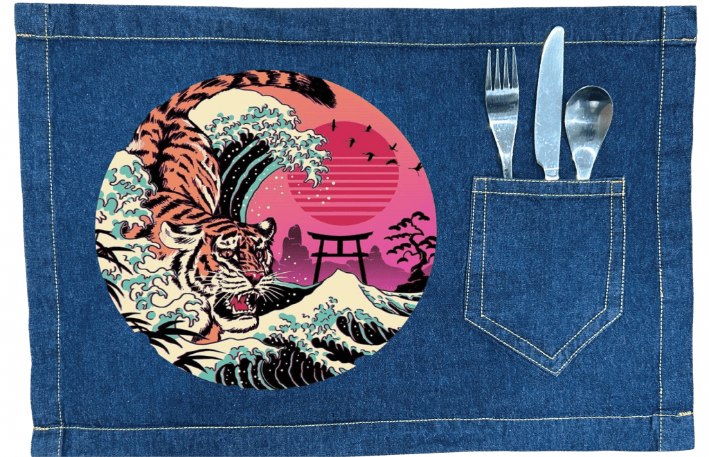 RAD TIGER WAVE by VINCENT TRINIDAD custom denim jacket by DenimINK