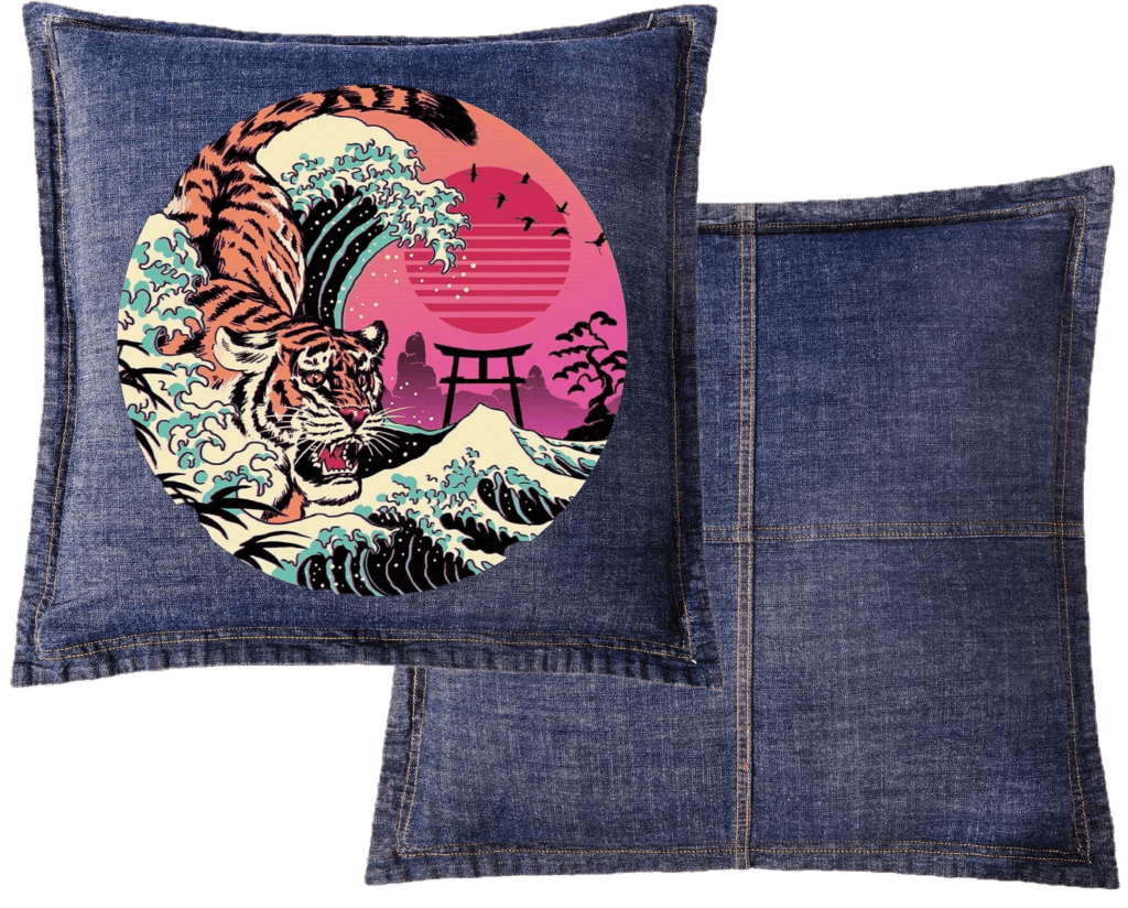 RAD TIGER WAVE by VINCENT TRINIDAD custom denim jacket by DenimINK