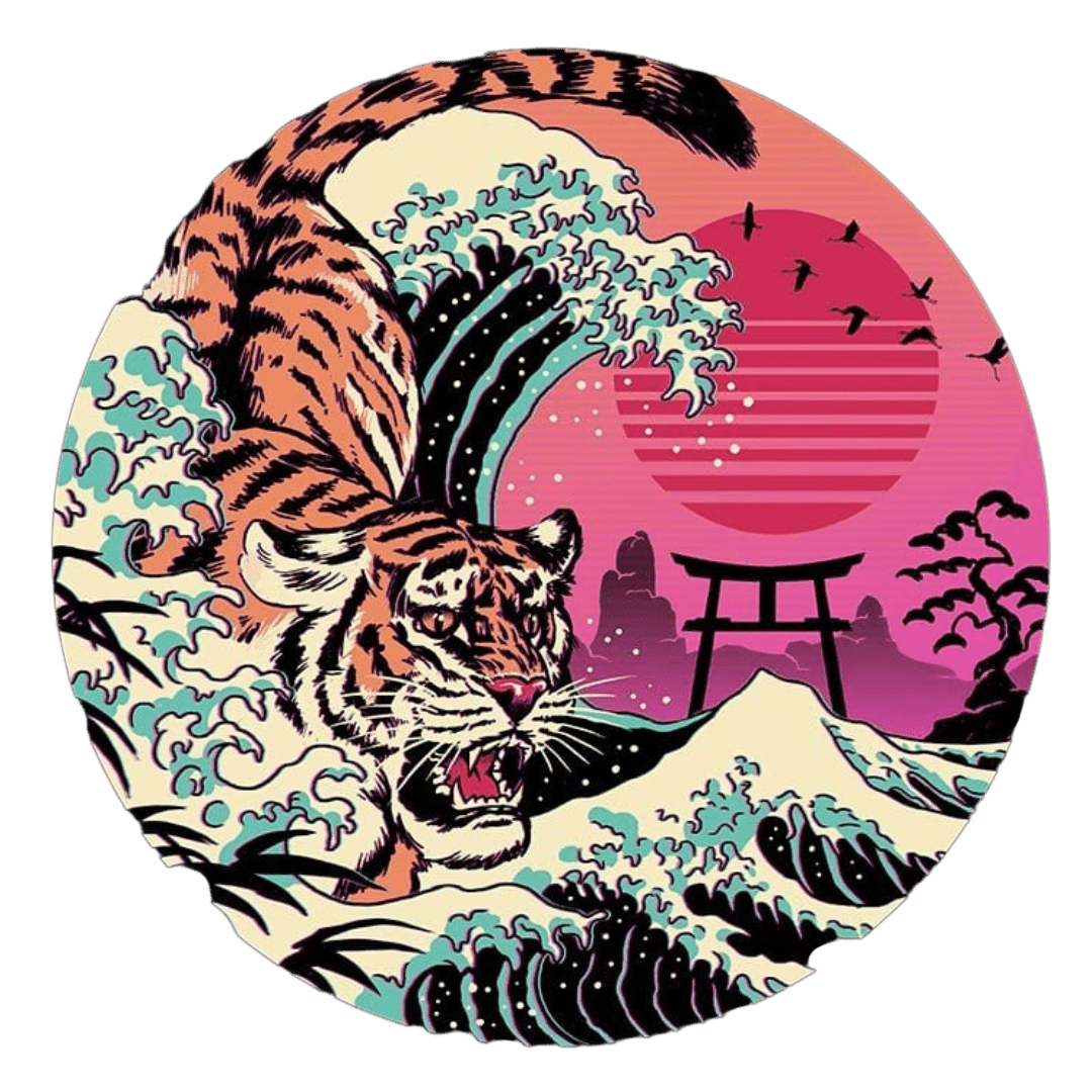 RAD TIGER WAVE by VINCENT TRINIDAD custom denim jacket by DenimINK