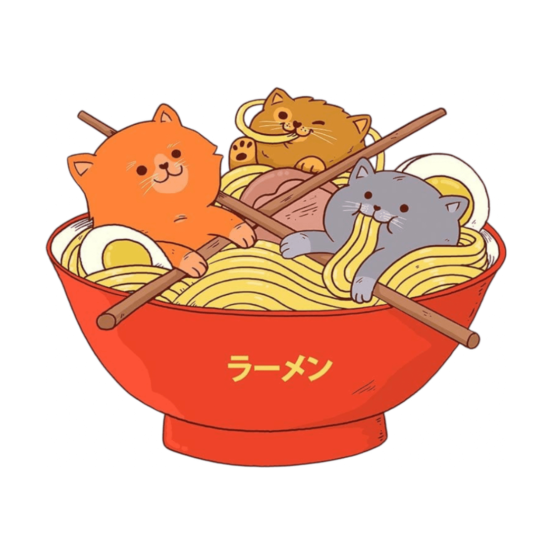 RAMEN AND CATS by PEPE RODRIGUEZ aka PPMID custom denim jacket by DenimINK