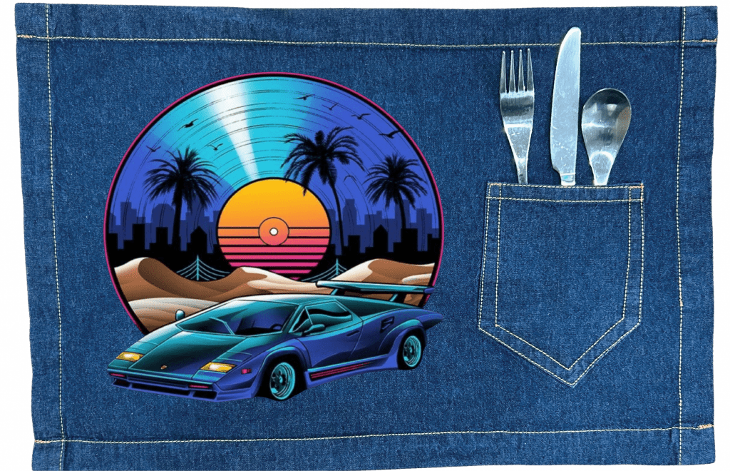 RETRO VINYL SOUNDTRACK by VINCENT TRINIDAD custom denim jacket by DenimINK